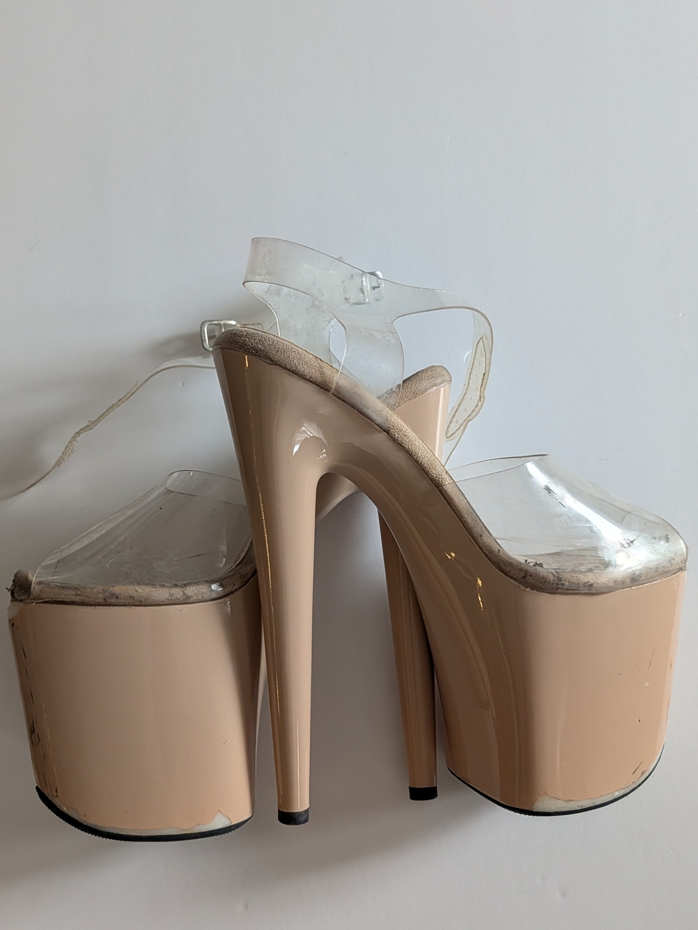 Clear Strap Nude Platform Hella Heels